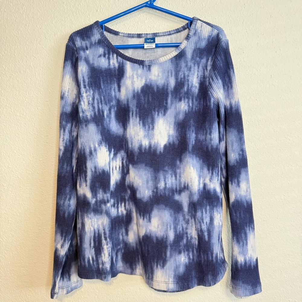 Old Navy Blue/White tie-dye long sleeve Top (Girl)